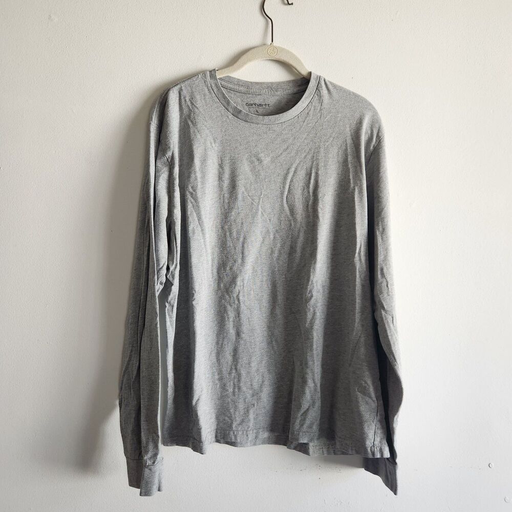 Carhartt Men's Gray Long Sleeve T-Shirt Size L workwear layers outdoor
